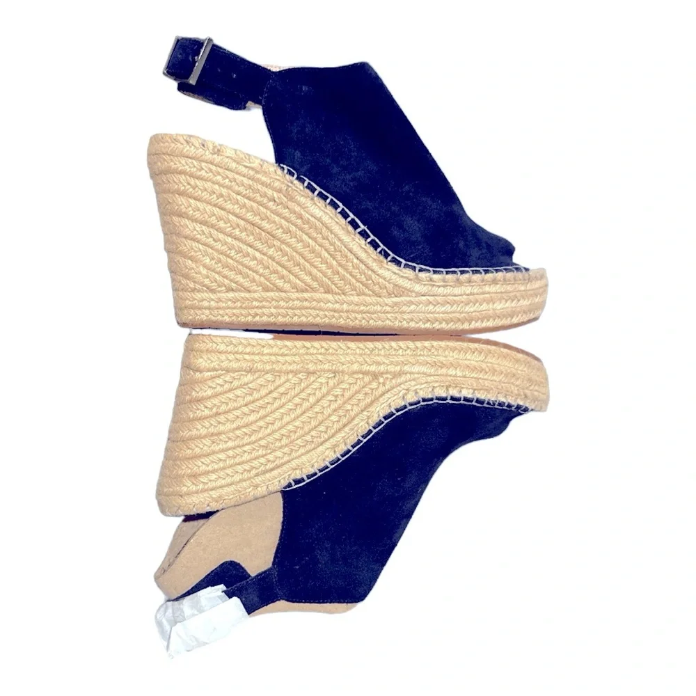 Kenneth Cole New York Women's Olivia‎ Espadrille Peep-Toe Wedges size 9.5